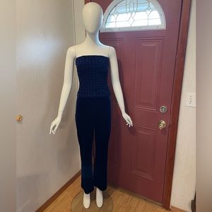 Rare Moda International Blue Velvet Tube Top & Pants Victoria’s Secret Size XS/S